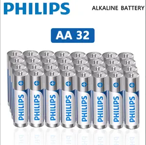 Philips Alkaline AA Batteries, 32-Pack – 1.5V Ultra-Long-Lasting AA Batteries, Non-Rechargeable, 10-Year Shelf Life