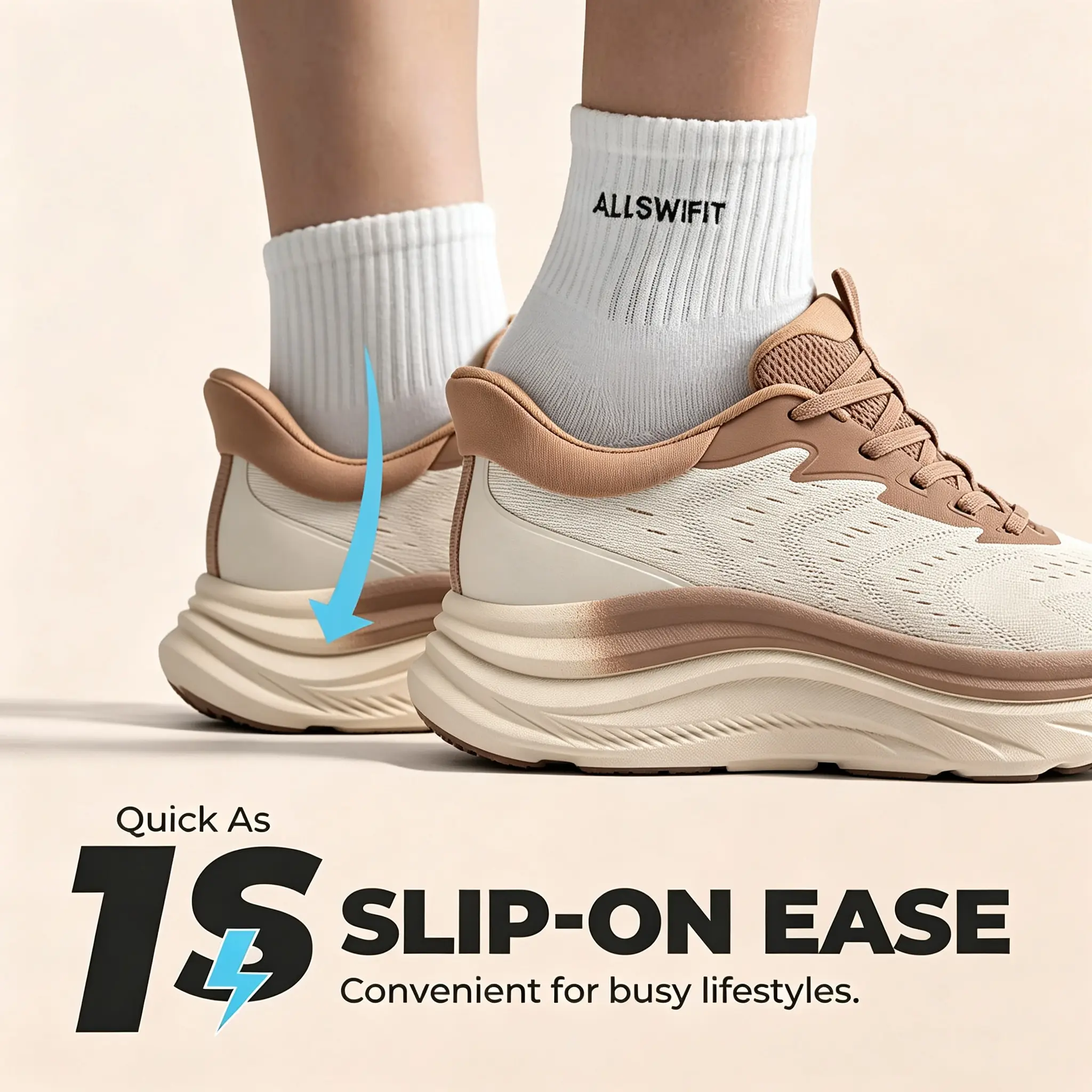 Women's Arch Support Cloud Running Sneakers, Daily Wear Cushioned Athletic Shoes, Breathable Perforated Mesh Thick Platform Non Slip Walking Shoes for All Day Standing