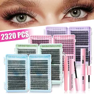 Professional False Eyelash Extension Kit, Individual False Eyelash, Beginner-Friendly Home Use, D Curl Dense Lashes, Non-Toxic Patch, Mixed Length, Easy Application