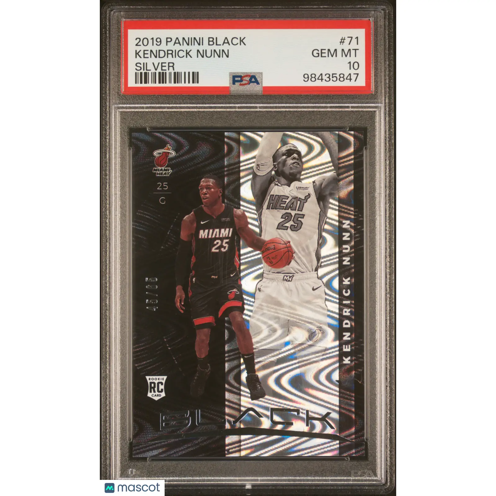 Kendrick Nunn PSA 2019 Panini Black Silver Rookie /65 10
