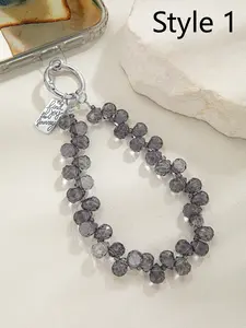 Luxury Imitation Crystal Beaded Keychain, Universal Phone Case Handheld Chain, Car Key Ring and Card Keychain Accessory, Multifunctional Keychain