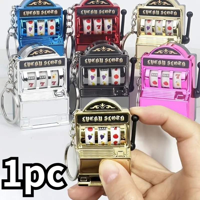 Fashion Style Slot Machine Keychain, Creative Plastic Phone Charm, Unique Bag Accessory, Perfect Gift for Gamers & Collectors, Cool Keychains, Keychain for Bags