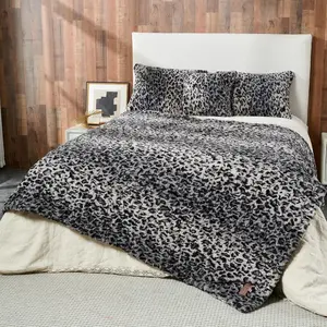 Faux  Faux   Print Throw Blanket,Super Thick Warm Leopard Print Blanket Throw,Fuzzy Luxury Plush Decorative Blanket for Couch Bed Sofa(Grey Leopard,60''x 90'')