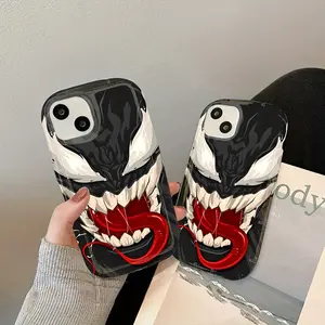 Luxury Venom Monster Protective Phone Case for iPhone 17 16e 16 15 14 13 12 11 Pro Max Mini Air XR XS X 7 8 Plus, Shockproof Soft Tpu Back Cover Accessories