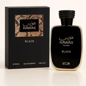 RASASI HAWAS BLACK 3.4 EDP - Bold Masculine Scent for Men with Bergamot Pineapple & Grapefruit Long Lasting Rich Aroma Ideal for Daily Wear or Special Occasions