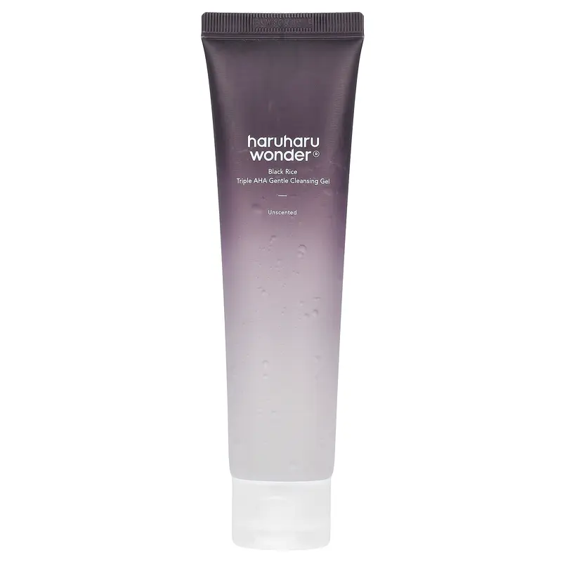 Haruharu Wonder®, Black Rice Triple AHA Gentle Cleansing Gel, Unscented, 3.38 fl oz (100 ml)