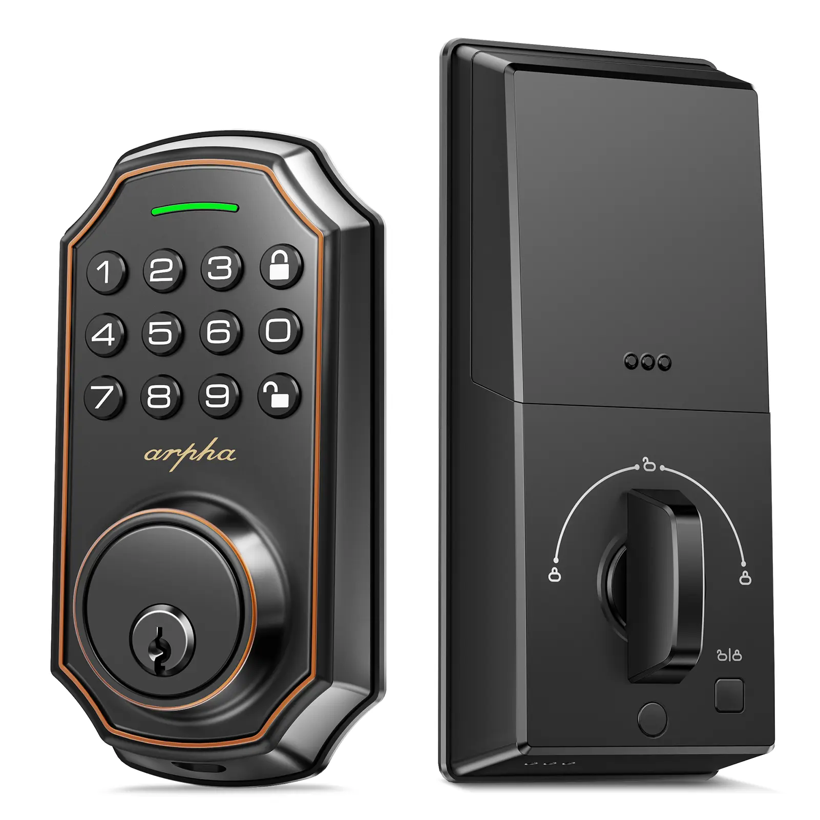 ARPHA D180 Keyless Door Lock with 50/100 Codes, Smart Lock with Anti Peeping Password, Keypad Deadbolt One Touch Locking, Auto Lock, Easy Install.Multiple styles to choose from, APP version&no APP version; With door handle&without door handle