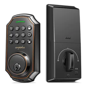 ARPHA D180 Keyless Door Lock with 50/100 Codes, Smart Lock with Anti Peeping Password, Keypad Deadbolt One Touch Locking, Auto Lock, Easy Install.Multiple styles to choose from, APP version&no APP version; With door handle&without door handle