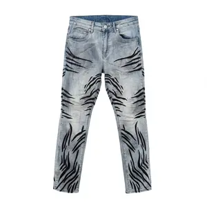 Waimea Distressed Tiger Stripe Denim Jeans