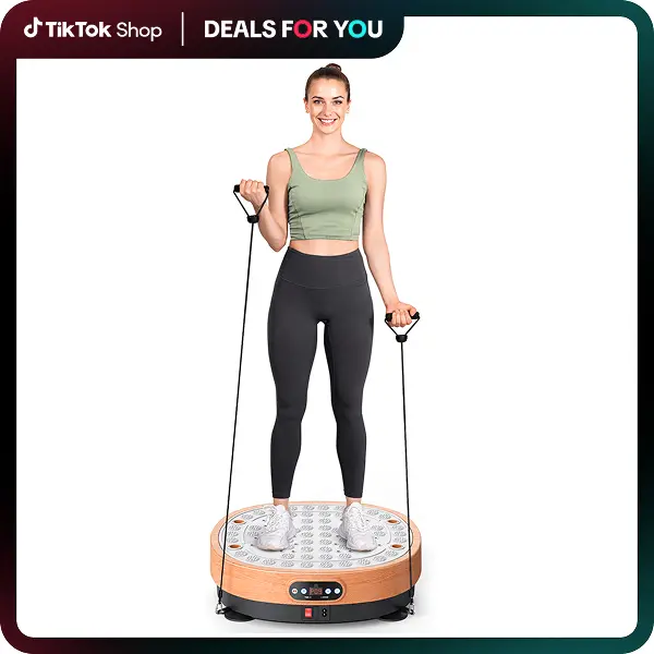 MERACH Round Model Vibration Plate Exercise Machine with massage, Lymphatic Drainage Machine, Whole Body Workout for Wellness and Fitness, dealsforyoudays