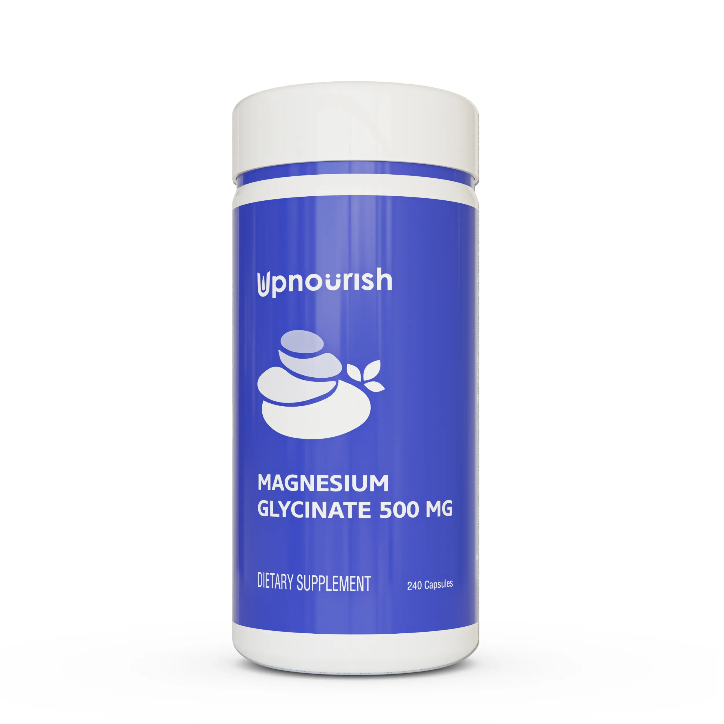 Anxiety Relief – Chelated Magnesium Glycinate 500mg for Deep Sleep & Muscle Relaxation, 240 Capsules – by UpNourish