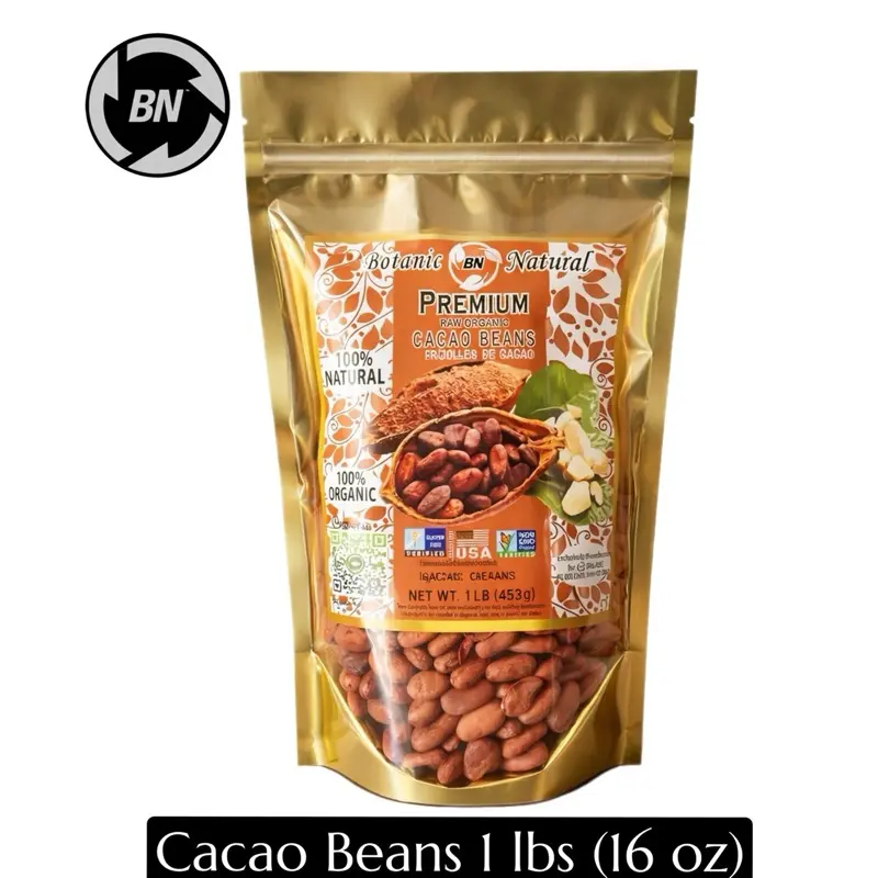 BN Cacao Beans 1Lb Raw Organic Non GMO,Vegan, Gluten Free Delicious Flavor BN Cacao Beans 1Lb Raw Organic Non GMO,Vegan, Gluten Free Delicious Flavor