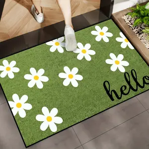 Fashion Floral Background Welcome Mat, Durable Stain-Resistant Home Decor, Indoor Outdoor Rug for Entryway Kitchen Bathroom Bedroom