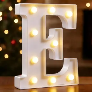 8.58 Inch Small LED Marquee Light Up Letters Battery Powered Lighted Sign for Table Party Birthday Christmas Decor (Letter E)