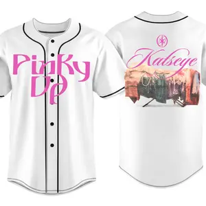 KATSEYE Pinky Tour 2026 Baseball Jersey, Kpop Girl Group Concert Jersey Aesthetic Graphic Unisex Cotton Streetwear Gift