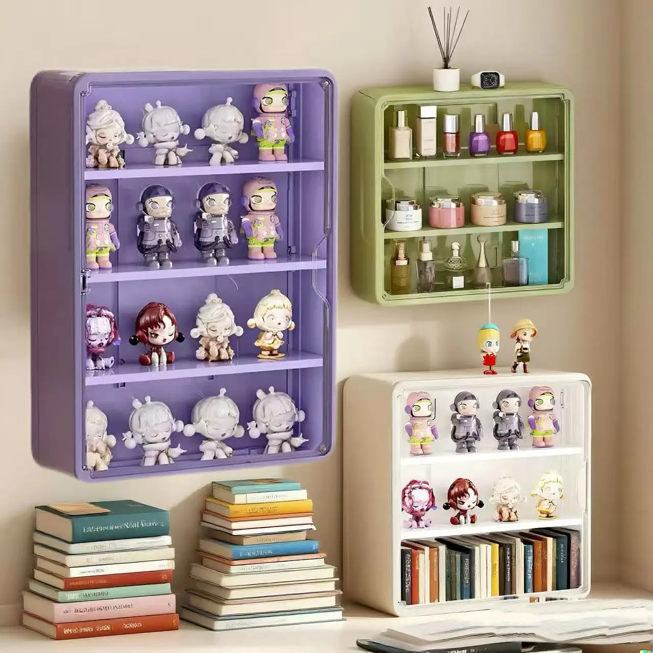 Large Wall-Mounted Display Shelf, 4-Tier Clear Acrylic Storage Box Organiser, Space-Saving Action Figure Holder, Collectibles Shelf, Ideal Gift for Collectors & Fans, Racks, Display Container