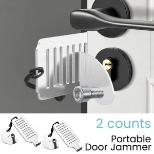 2 Counts of Improved Portable Door Lock, Travel Security Device for Hotels, Apartments | Portable Door Jammer for Travel