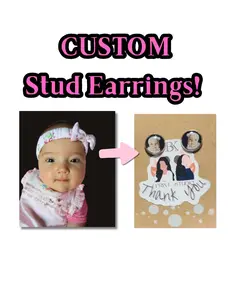 Custom Stud Earrings With Photo,woman,girlfriend gift,birthday present,unisex, Gift, memento, keepsake, perfect gift
