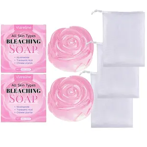 2 Soap 3 Net Rose Essential Oil Cleansing Soap Gentle and Comfortable Smooth and Refreshing Daily Cleansing Body Skin Soap