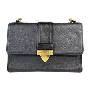 Pre-owned Louis Vuitton Leather Crossbody Bags Black Saint Sulpice Monogram Empreinte Chain Crossbody Bag