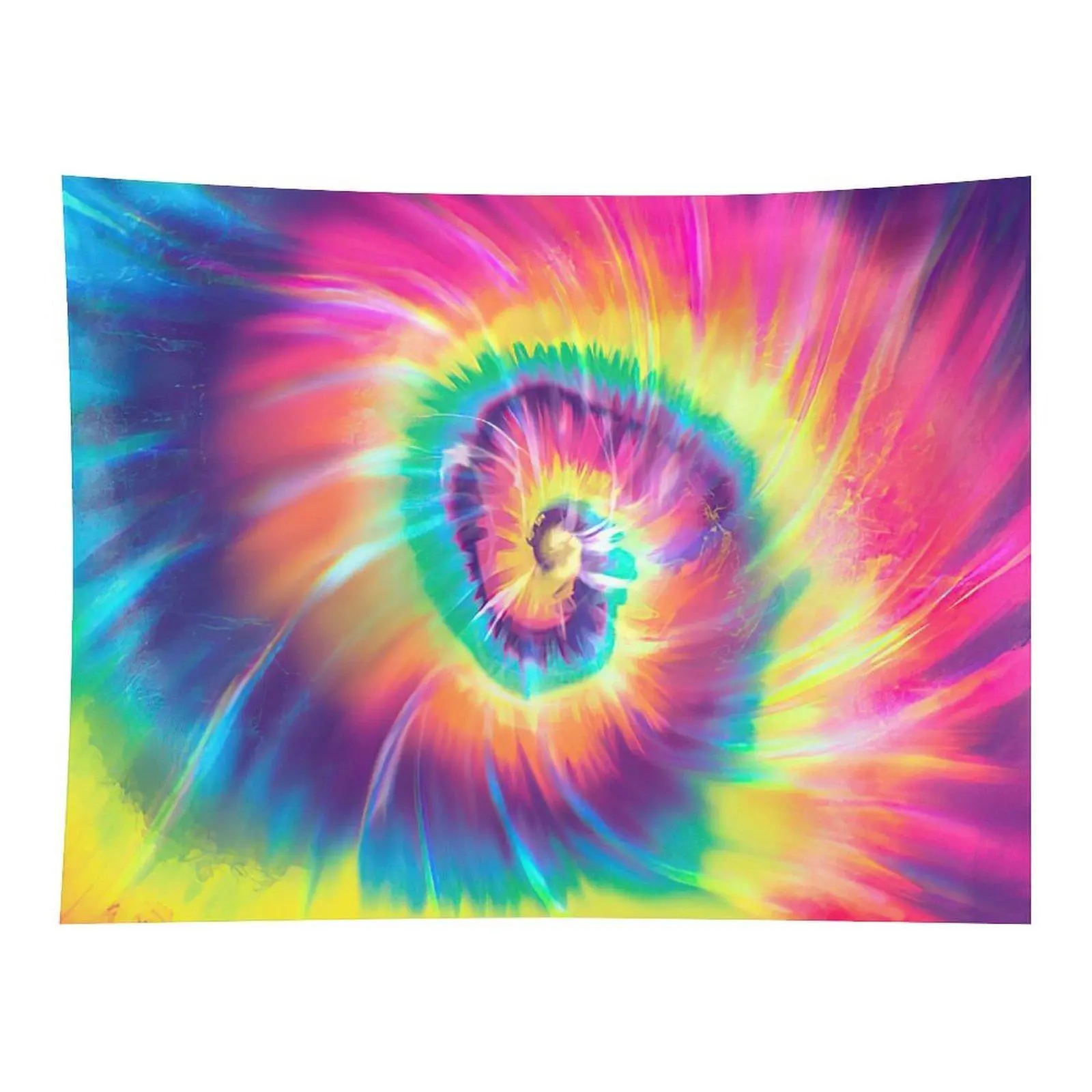 Rainbow Tie Dye Spiral Tapestry Colorful Psychedelic Wall Hanging Decor
