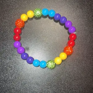 Rainbow Bracelet - Colorful Beads with Glitter Accents, Perfect for Adding a Pop of Color to Your Outfit