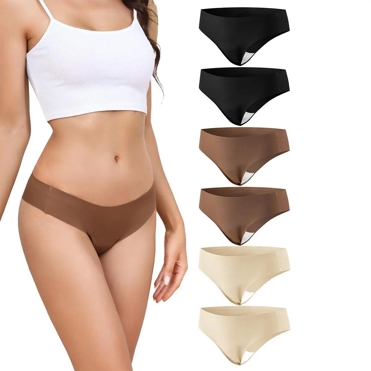 LEVAO 6 Pack Invisible Thongs for Women  Seamless No Show G-String  Panties, Anti Cameltoe Pad, Sexy Lightweight Underwear for Gym & Yoga -  TikTok Shop