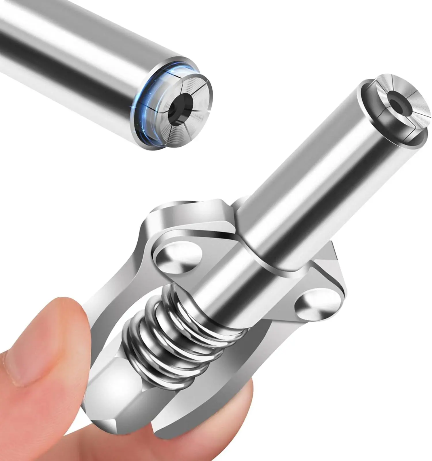 10000-PSI High Pressure Quick Release Fittings Compatible with All Grease Guns 1/8" NPT, Double Handles Grease Gun Coupler Tip 6 Thickened Jaws