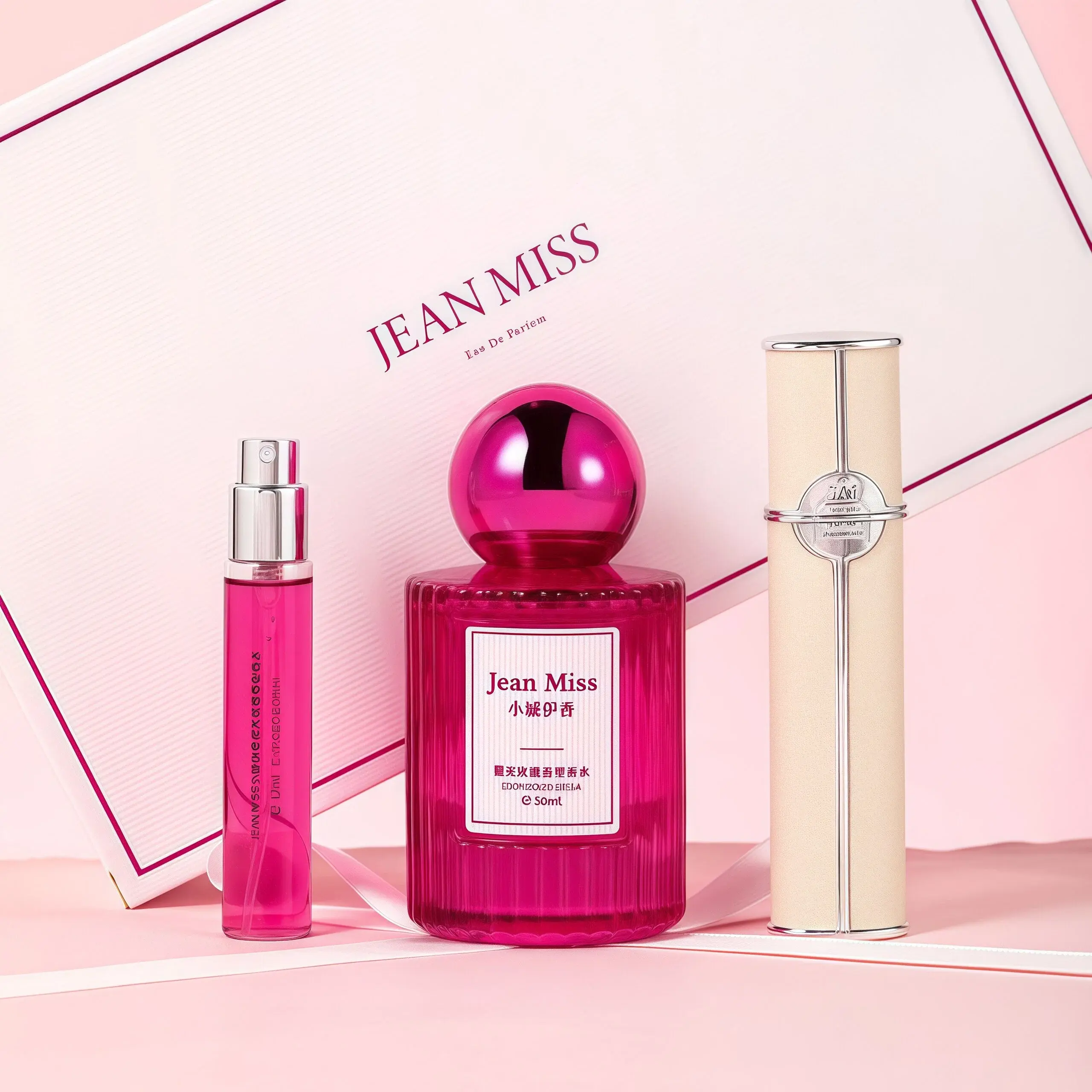 JEAN MISS  Women's 3PCS Perfume Gift Set ,  Perfume, Travel Spray & Refillable Atomizer,Long-Lasting Floral Sweet Scent, Ideal for Daily Use, Gifting & Special Occasions different