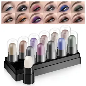 12-Color Eyeshadow Pen Set, Multi-color Bright Color System, Long-lasting Highlight Stick, Flash Eyeshadow Stick.