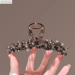 Premium Beaded Hair Clip for Women – Large Grab Hairpin, Stylish Temperament Hairpin, Versatile Back Head Disc Clip, Trendy Shark Clip Hair Accessories for Daily, Work, Party, Casual or Elegant Looks
