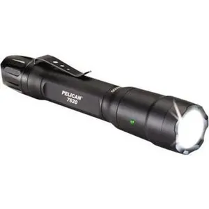 Pelican Flashlight with White LED Bulb, 1124 Lumens, Black Aluminum Industrial/Tactical Body, 2 AA Alkaline Batteries Included (076200-0000-110)