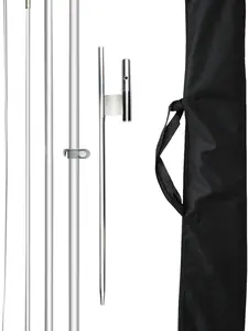 Feather Flag Pole Kit Fits 8FT Swooper Flags, 11FT Tall Aluminum Flagpole Set with Heavy Duty Ground Spike for Business Advertising Flags Custom Feather Flag