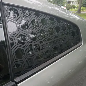 Custom Instagram name |Quarter Hex window  | Graphic Decal| Car  window Vinyl Decal | 2 PC | 11"x 17"| 25"x 15" | 30" x 23"