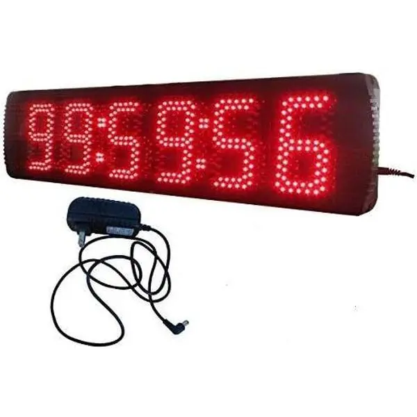 Compact Digital Race Clock with 5-Inch Display, Single-Sided Sport Timer for Running, Easy to Edit Countdown/Up Function for Outdoor Semi-Use, Electronic Stopwatch, Led Display, Aluminum, Azoou, Race Timing, Ir Remote Control, 66X16x4cm, Running Events