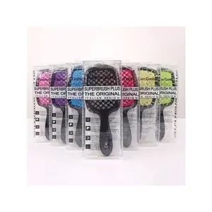 6pcs Hollow Comb Soft Needle Massage Comb Wet And Dry Dual-Use Hairdressing Comb Cross-Border Hot Selling Honeycomb Comb Grid Comb Fluffy Hair Comb