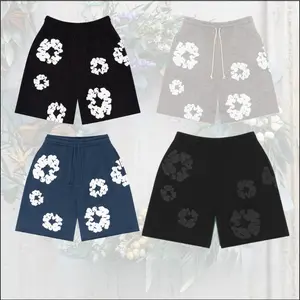 2026 Retro Hip-Hop Couple Outfits,Cotton T-Shirts,Slim-Fit Long Pants Hoodies,Kapok Flower Print Drawstring Beach Shorts,Stretchy Wide Leg Athletic Shorts,Quick-Dry Gym Wear