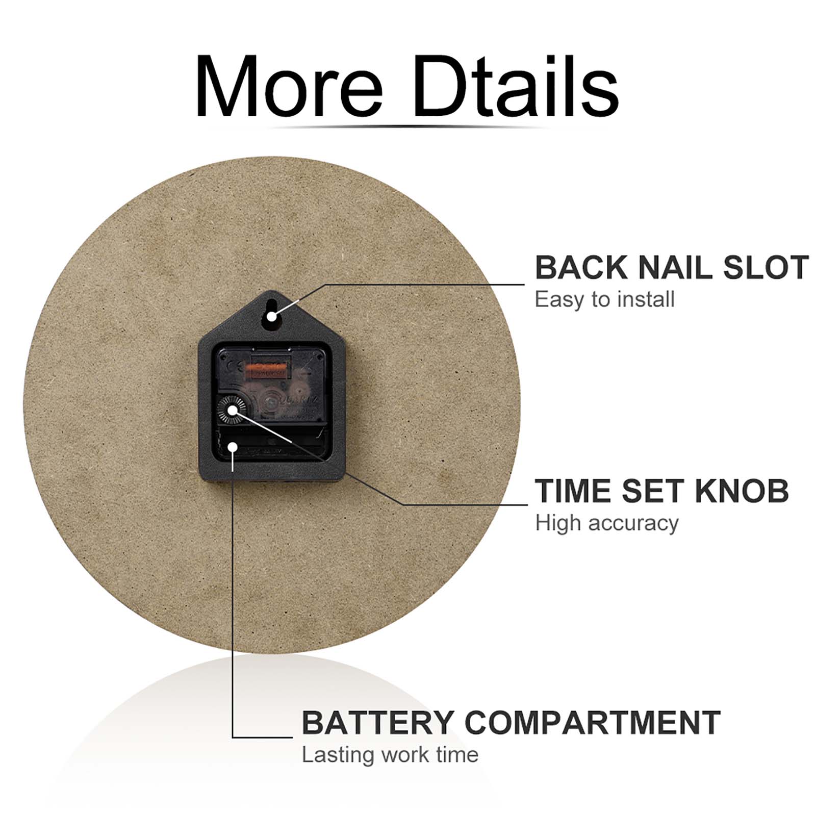 12 Inch Hand Drawn Doodle Style Wall Clock, Silent Non-Ticking Quartz Wall Clock, Minimalist Black White Creative Number Wall Watch for Home Living Room Bedroom Office Decor