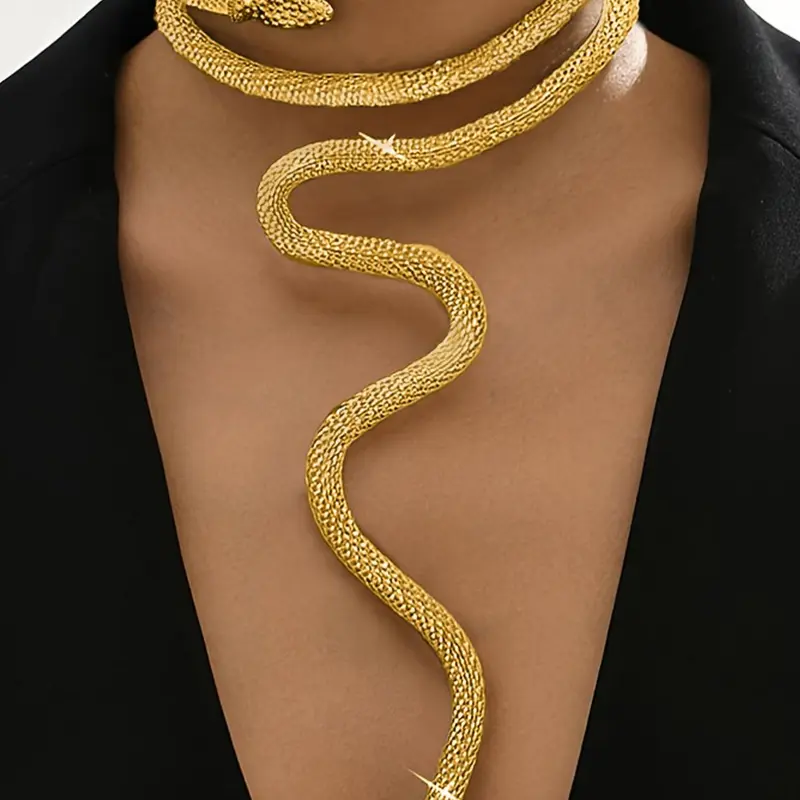 Snake Shaped Adjustable Fashion Necklace, Flexible Bendable Design, Stylish Accessory for Women & Men, Multilayer Necklace, Layered Snake Chain, Fashion Jewelry Party, Adjustable Snake Chains