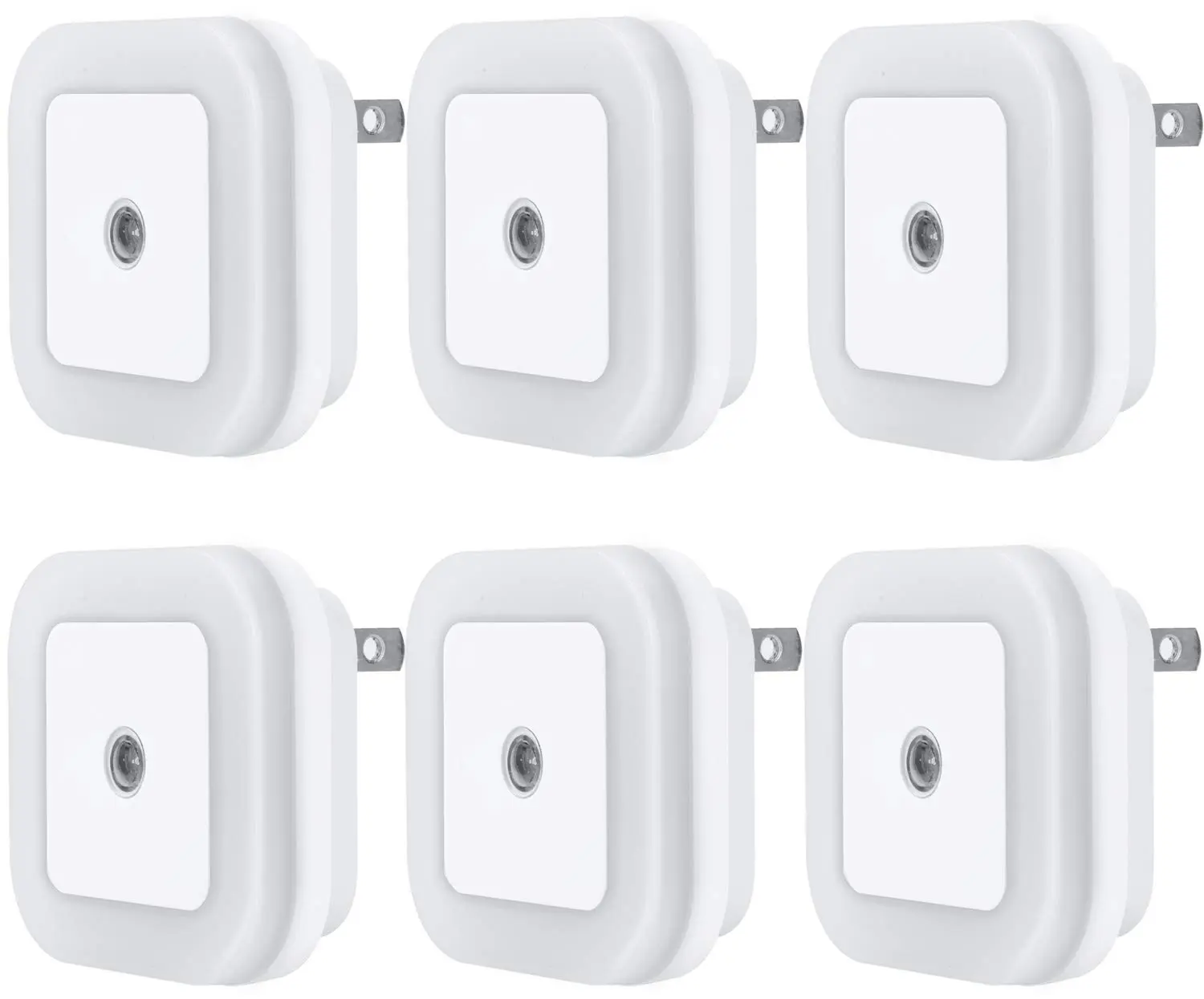 LED Night Light Lamp with Smart Sensor Dusk to Dawn Sensor, Daylight White, 0.5W Plug-in, 6-Pack