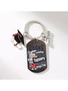 A Colorful Printed Stainless Steel Keychain for The Class of 2026, Featuring an Encouraging Message "You Did It, " Perfect As a Graduation Gift for Their College Or High School Master'S Degree
