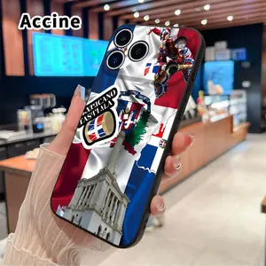 Straight Edge Phone Case for iPhone 17 15 16 14 Pro Max 13 12 11 XR XS Plus Air E  Dominican Spirit Blend Pattern Anti-Scratch Shockproof TPU Bumper Drop-proof Cover Cellphone Protective