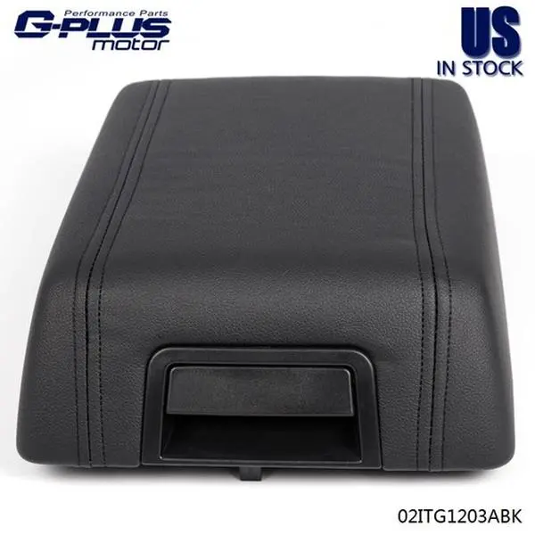 High Quality 1* Leather Center Console Arm Rest - G-PLUS Black Leather Arm Support, New Aftermarket Direct Fit Plug-and-Play Cars Accessories for 04-08 Ford F-150, Part 5L3Z1506024AAC