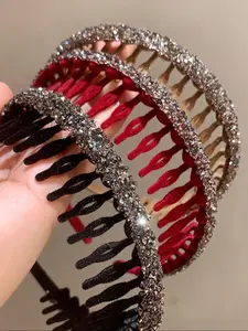 Women's Elegant Rhinestone Decor Hair Hoop, Fashionable Hair Accessories for Women & Girls, Trendy All-match & Exquisite Hair Hoop for Daily Use, Headband Set, Chic Headbands, Bling Hair Headband