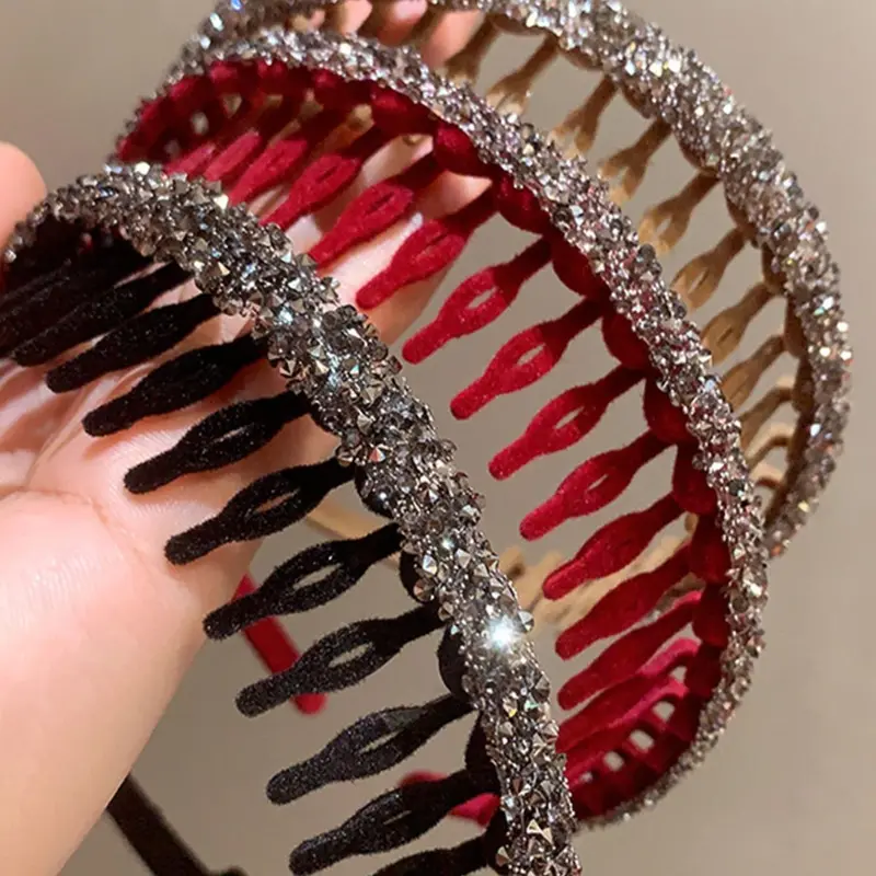 Women's Elegant Rhinestone Decor Hair Hoop, Fashionable Hair Accessories for Women & Girls, Trendy All-match & Exquisite Hair Hoop for Daily Use, Headband Set, Chic Headbands, Bling Hair Headband, Headband Accessory, Hairbands