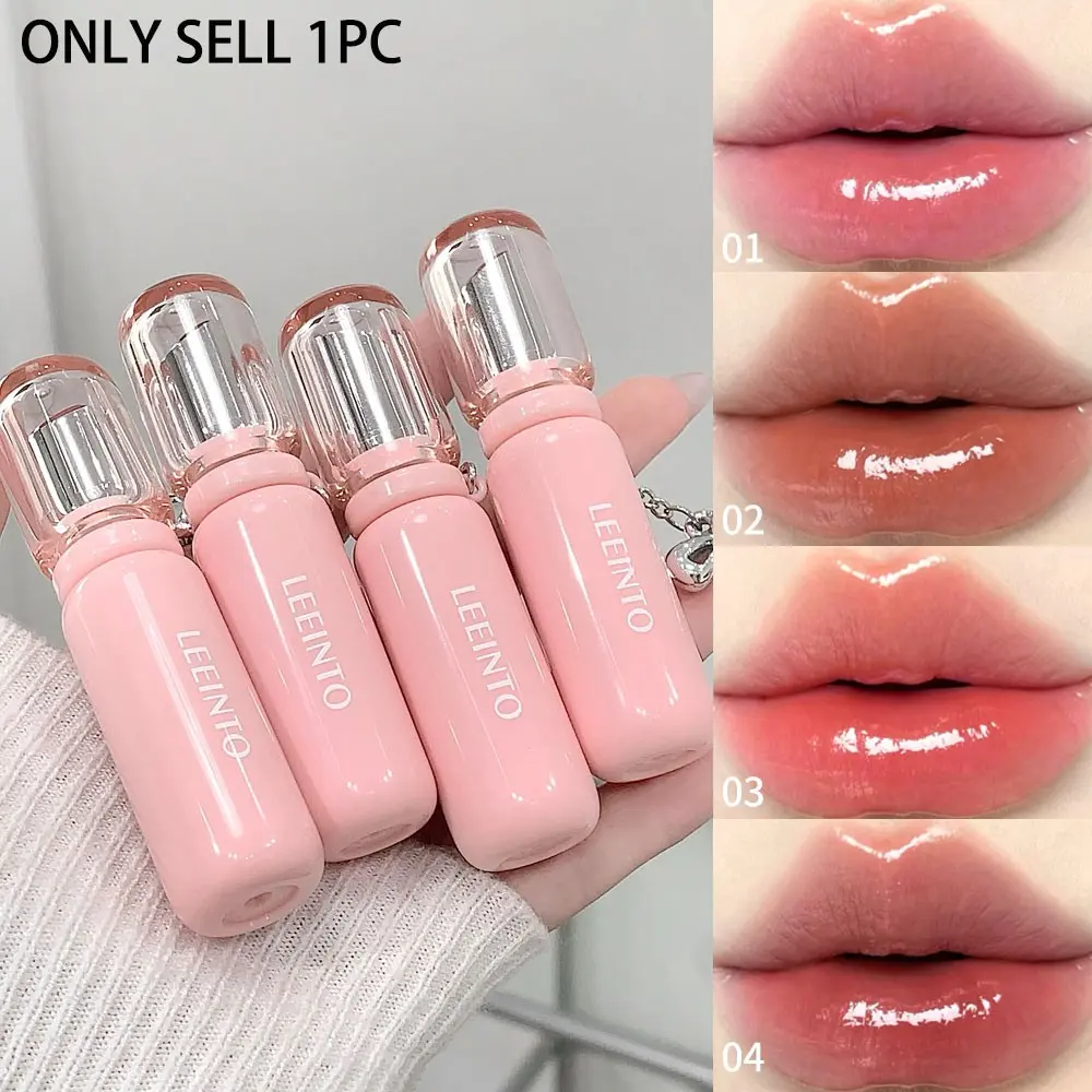 Leeinto Milk Jelly Lipstick Lipgloss with Strap, Korean Style, Long-Lasting, Non-Fading, Natural Finish, Moisturizing, Lightening Effect, Long Lasting Glossy