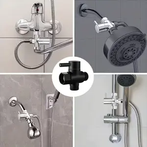 G1/2" Shower Head Diverting Valve, Universal Replacement for Handheld and Fixed Sprayers, 20mm Diameter, Three-Way Adapter Connector