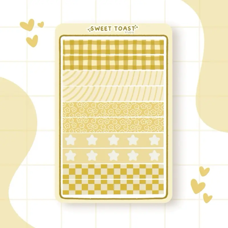 Washi Tape Sticker Sheet | LEMON DAZE | Journaling, Scrapbooking, Planners, etc