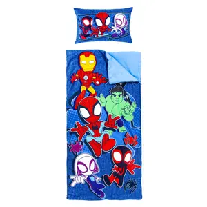 Jay Franco Kids Spidey and His Amazing Friends 2 Piece Set Indoor Sleeping Bag for School and Sleepovers