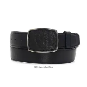 Men's Western 1.5" Black Leather Belt-M319